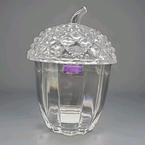 Waterford Marquis Crystal Acorn Biscuit Cookie Candy Jar w/ Lid